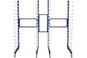 ‎MONSTER RACKING Kombi-Trockenwagen Trockenständer Lacktrockenwagen x2 +inkl. 2-Wege-Anschlussstück Verbindungsset 4 robuste 360°-Rollen 15 Ebenen pro Gestell Mobil 25 kg pro Ebene 375 kg Kapazität Verstellbare Breite
