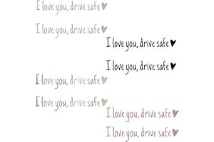 GRXMAEAT 8PCS I Love You Drive Safe Mirror Sticker, Drive Safe I Love You Rear View Mirror Decal, Waterproof Car Stickers and Decals, Novelty Car Interior Decorations Rearview Mirrors Stickers (8pcs)