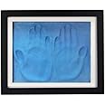 Dream Gifts Adult, Couple, Blessings Clay Handprint & Footprint Kit with XL Box Frame (37cm x 28cm x 2.5cm) & Impression Clay (750 GMS) (Black Frame-Sky Blue Clay)
