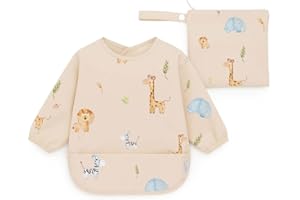 J. BØRN J.Børn Baby Lätzchen mit Langen Ärmeln, Lätzchen Wasserdichte, Baby Fütterlätzchen,Kunst Malerei Schürze, Ärmellätzchen Babys für Essen Malen Spielen, 6 Monate+