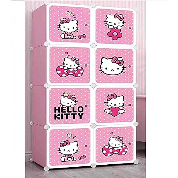 BucketList® Multipurpose 8 Shelve Baby Wardrobe, Foldable, (Unbreakable Material) (Plastic) (Pack of 1) 140 x 70 x 35cm (8 Sh
