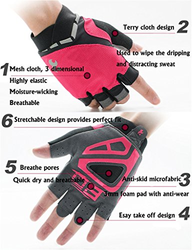 ICREAT Damen Joga Kurze Handschuhe Fitness Anti Schwerkraft Yoga Handschuhe - 2