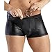 Produktbild Tiaobug Herren Slip Unterhose Lack Leder Wetlook Männer Boxershorts Unterwäsche (One Size, Schwarz)