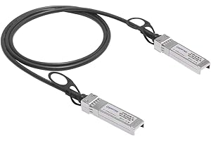 QSFPTEK 10 GB/s SFP+ DAC Cable 1m, 10GBASE-CU Cable Twinax de Cobre conexión Directa pasiva Direct Attach Copper Cable Compatible con Cisco SFP-H10GB-CU1M, Ubiquiti, D-Link, Netgear, Mikrotik
