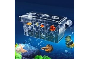 SMATIME Fish Breeding Box Large capacity Solation Hatchery Box Plastic Fish Hatchery Isolation Floating Box Transparen Baby Fish Protection Hatchery Aquarium Incubator with Suction Cups, 27 x 11.5cm