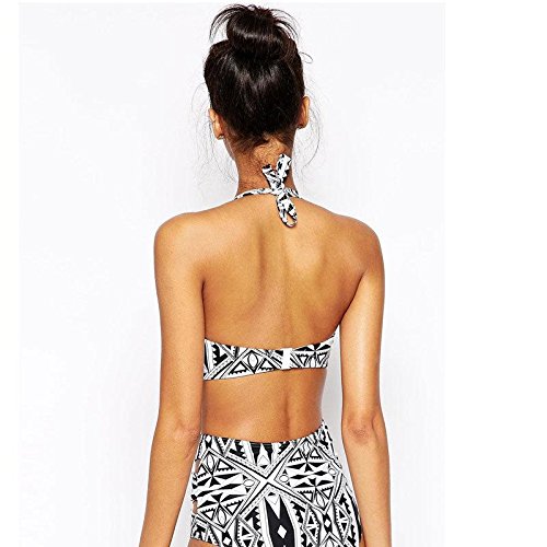 calistous Damen Badeanzug perfekt Schöne Hals Typ Geometrische Printed Bikini Set Gepolsterte Bra Badeanzug XL, L - 3