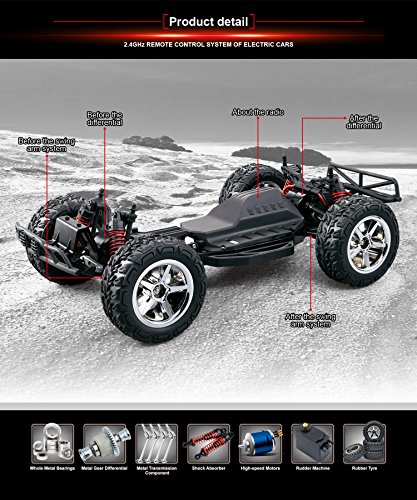 TOZO® C5031 RC coche Radiocontrol teledirigido Warhammer Alta Velocidad 40km / h 4x4 Cars 1:12 RC ESCALA RTR Carreras 4WD ELECTRICIDAD BUGGY W / 2.4G Radio Mando a distancia Off Road Camión Powersport Grey
