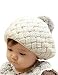 Feng Cute Baby Kids Girls Cute Warm Winter Knit Crochet Beanie Hat Cap (Rice)
