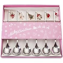 Weihnachtslöffel-Set 6-teilig - Edelstahl Teelöffel Mit Weihnachtsanhängern