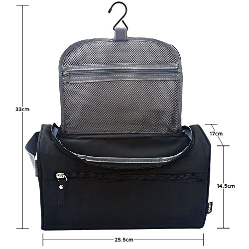 Hochwertiger Premium Kulturbeutel zum Aufhängen | Große Kulturtasche | Hanging Toiletrybag for Men/Women | Unisex | schwarz | Necessaire für die Reise | Die ultra-leichte Waschtasche für deinen Urlaub - 4