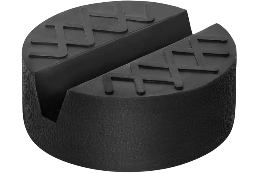 URAQT Car Jack Pad, Universal Floor Jack Rubber Pad, Slotted Trolley Jacking Blocks Adapter, Pinch Weld Side Frame Rail Protector for Trolley Jack, Vehicle Lift and Axle Stand, 65 * 65 * 33MM