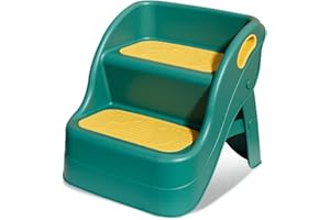 Balakaka Tritthocker Kinder, Kippschutz Lernturm ab 1Jahre, 2-Stufen Hocker Kinder mit Handhaben Klappbar Rutschfester Toilettenhocker Leiter 28cm für Badezimmer, Wohnzimmer, Küche und Toilette
