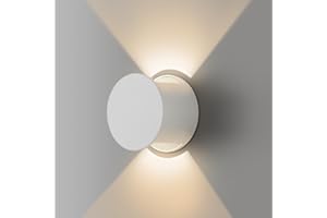 AWEKLIY 12W LED Applique Murale Exterieur Interieur Moderne, Éclairage Luminaire Murale en Aluminium IP65 Étanche, Lumière chaude 3000K, pour Chambre Salon Escalier Jardin,Blanc