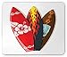 Produktbild Surfboard Mouse Pad, Surf Boards Abstract Patterns Flame Tropics Tourism Lifestyle Sport Activity Art, Standard Size Rectangle Non-Slip Rubber Mousepad, Multicolor