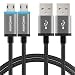 Produktbild FosPower [Premium QUALITÄT] Micro 2.0 A auf Micro B USB Kabel(0,9m)[LED Anzeige][Quick Charge 3.0|Nylon Mantel] Schnell Ladekabel Datenkabel für Android -2 Stück
