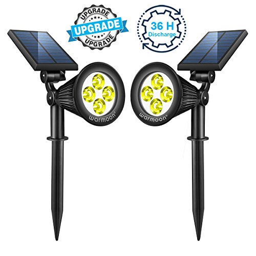 Preisvergleich Produktbild Warmoon Spotlicht Soleil outdoor LED Solarleuchten warmweiß wasserdicht IP65 Gartenleuchten außenleuchten für Garten outdoor Landscape Baum Yard Rasen 2 Stück