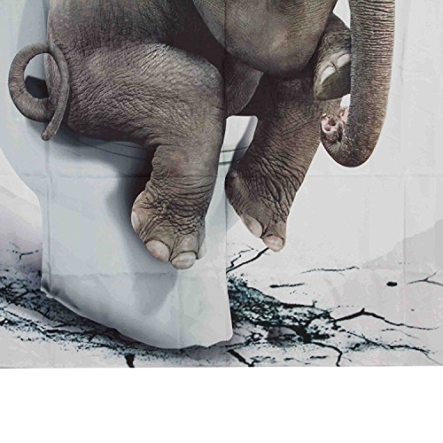 Harson&Jane Hochwertige Digitaldruck dickerem Material ist wasserdicht DuschvorhangGröße:180*180 180*200 (180*200, Elefant) - 6