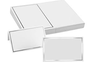 LAMXD 30 Stück Namens-Tischkarten | Einfarbig Weiß Falttisch Namenskarten für Party Empfang Geburtstag | Namenskarten für Tischdekoration | Hochzeit Namenskarten | (30 Karten)