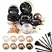 MEDIUM SKIN 14pc Bare Naked Skin Mineral Makeup Set (Medium) by NCinc. + Complete Brush Set. Minerals Makeup Starter Kit