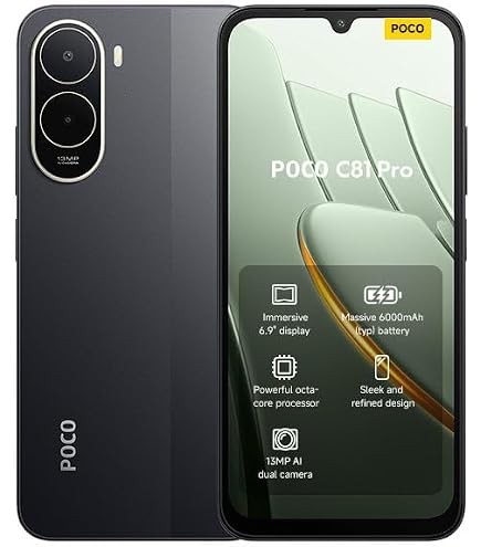 POCO C71 Black 3GB RAM 64GB ROM | 6.88