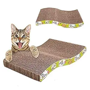 Dog Trust Jumbo Size Scratching Board/Scratch Pad Cum Healthy Toy with Catnip for Cat/Kitten/Puppy/(Yellow Color)