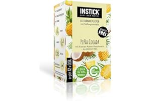 INSTICK JUST ADD WATER INSTICK Bevanda istantanea senza zucchero (Piña Colada) - 1 confezione per 12 x 0,5-1 L - Polvere per bevande vegane a basso contenuto calorico e vitamina C - Polvere istantanea