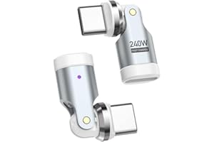 BITHAI USB C Adapter [2-Pack], PD 240W USB C 90 Degree Adapter, USB Type C Right Angle Adapter/360 & 180 Degree C to C Adapters for Phone 17/16/15, MacBook Pro/Pad Series, Samsung Galaxy, Tablet, Laptop