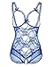 Produktbild DotVol Damen Öffnen Sexy Bodys Negligee Spitze Babydoll Nachtwäsche Erotik Dessous Unterwäsche Transparente Reizwäsche (EU XL/Tag 2XL, Blau)