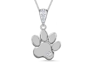 Goldene Hufeisen Halskette Pfötchen Anhänger mit Zirkonia Kristallen 925 Sterlingsilber Pfote