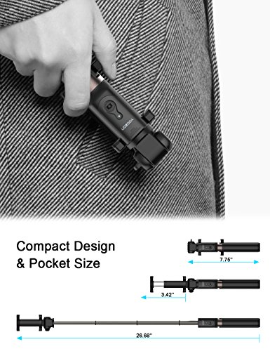 Bluetooth Selfie Stick Stativ, YOOZON Selfie-Stangen mit Bluetooth-FernauslÃ¶ser, Ausfahrbar Kabelgebunden Stab mit Monopod 3 in 1 Erweiterbar 360Â° Rotation fÃ¼r iphone X, iphone, Samsung, Smartphone