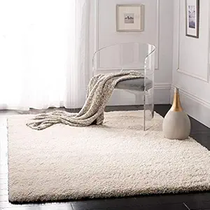 CARPET PLANET Modern Fluffy Area Rug, Shaggy Rugs for Bedroom Living Room Ultra Soft Shag Fur Carpets for Kids Girls Nursery Plush Fuzzy Rug Home Decor Carpet ( Plain Ivory ,3 X 5 FEET )