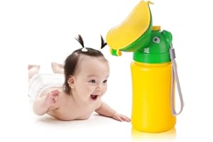 [500ML] BYETOO Portable Bébé Enfant Potty Urinoir,Bouteille D'urinoir pour Enfants,D'urgence Pot de Toilette pour Camping Car Voiture Embouteillage Voyage et Formation Kid Potty Pee,Jaune,Fille