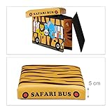 Relaxdays Faltbare Spielzeugkiste Tiger HBT 32 x 48 x 32 cm stabiler Kinder Sitzhocker als Spielzeugbox aus Kunstleder mit Stauraum ca. 37 l und Deckel zum Abnehmen für Kinderzimmer, Safari Bus - 3