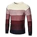 Produktbild Ursing Herren Langarmshirt Herbst Winter Sweatshirt Patchwork Sweatshirt Modisch zur Seite Fahren mit Rundhalskragen Slim Fit Farbblock Strickwaren Klassischer Modisch übergangsjacke (M, Rot)