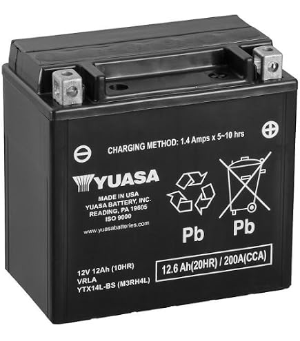 Batterie BS BTX14HL SLA Max Étanche Prête à Monter 12V 14Ah Compatible Harley Davidson XL 1200 Forty Eight 2010-2014