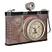 Produktbild [en.casa]® Dekorative Wanduhr alte Fotokamera Design mit analoger Anzeige - 43 x 14 x 34 cm - mehrfarbig - Glas