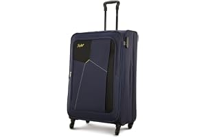 Skybags Rubik Soft Case Medium Size (Check-in) Trolley Bag, Blue | Spacious, Lightweight, Front Pocket, Durable Polyester Case Travel Luggage, Combination Lock, 5-Year Global Warranty