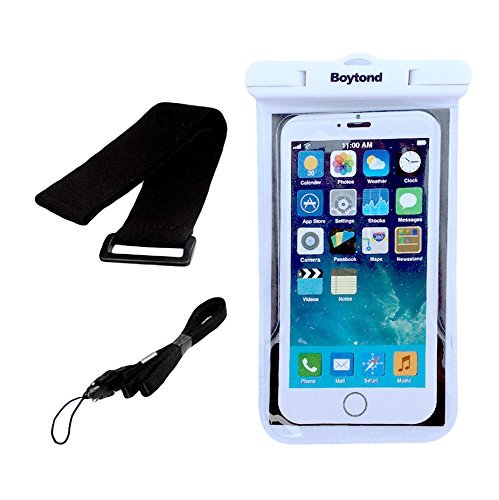 CUSTODIA WATERPROOF UNIVERSALE COVER IMPERMEABILE SUBACQUEA - Fino a 5.7 pollici - Smartphone fino a 16 x 9 cm - BIANCO/TRASPARENTE