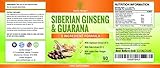 Sibirischer Ginseng & Guarana - 850mg - Hoch Potent für...
