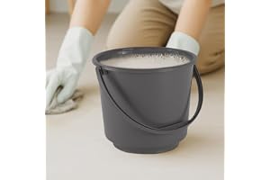 Kuber Industries 5 Litre Compact Size Plastic Bucket for Kitchen, Cleaning & Water Storage – Small Lightweight and Easy to Carry Utility Bucket Ideal for Mopping - Plain - Gray