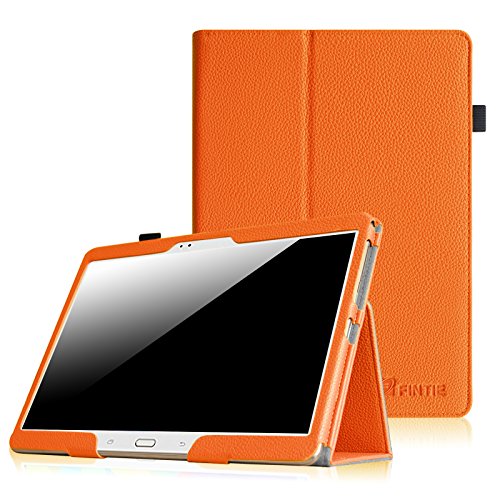 Fintie Samsung Galaxy Tab S 10.5 Hülle Case - Slim Fit Folio Kunstleder Schutzhülle Cover Tasche mit Ständerfunktion für Samsung Galaxy Tab S T800 T805 (10,5 Zoll) Tablet (mit Auto Schlaf / Wach Funktion), Orange