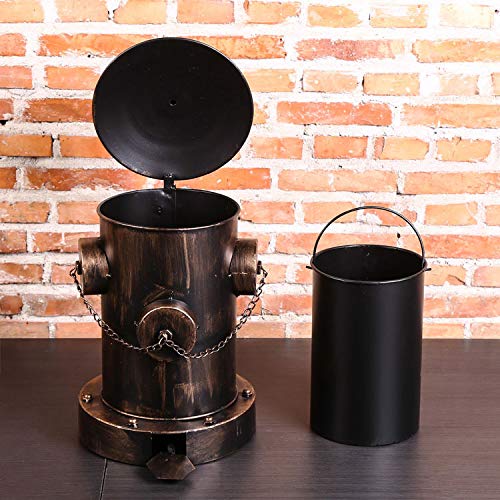 nouler Retro Wrought Iron Trash Can Storage Hydrant Cafe Bar Decoration