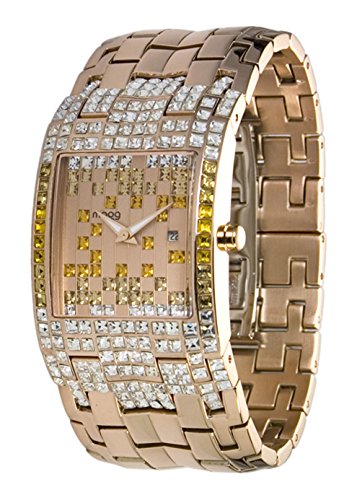 Moog Paris Jewel Rain Damen Uhr mit Rosegoldenem Zifferblatt, Swarovski Elements & Rosegoldenem Armband aus Edelstahl – M45044-003