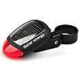 Solar Energy Bicycle Tail Light - Red Mountain Bike Powered LED Taillight and Rear Break Light (Pack of 1)