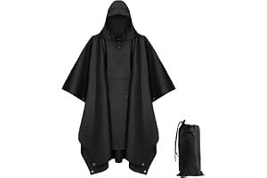 Gyism Vattentät regnponcho för kvinnor och män, mångsidig regnjacka utomhus med huva och fickor, 3-i-1 multifunktionell regnrock regnskydd regnponcho för vandring och camping