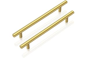 Probrico 10 x acier inoxydable doré armoire de cuisine t - grip meuble tiroir tiroir tiroir cuoboard pull (160mm trou Centre / 224mm de long)