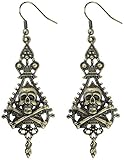 Halloween Widmann - Paar Ohrstecker Skull and Bones unisex-adult, Einheitsgröße, vd-wdm46744
