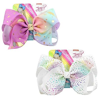C&NN Filles ARCS Grande Taille 8 Pouces, Cheveux pour Les Filles Bows Unicorn Ruban Cheveux Barrettes Grosgrain Accessoires, pour Les Filles Tout-Petits,Style2