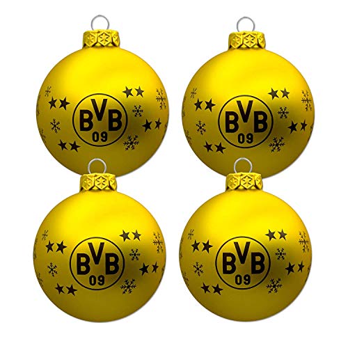 Preisvergleich Produktbild Borussia Dortmund BVB Christbaumkugeln / Weihnachtskugeln (4er Set)