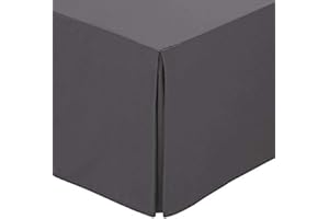 Helena Springfield Plain Dye Percale 50/50 Valance Sheet, King, Charcoal